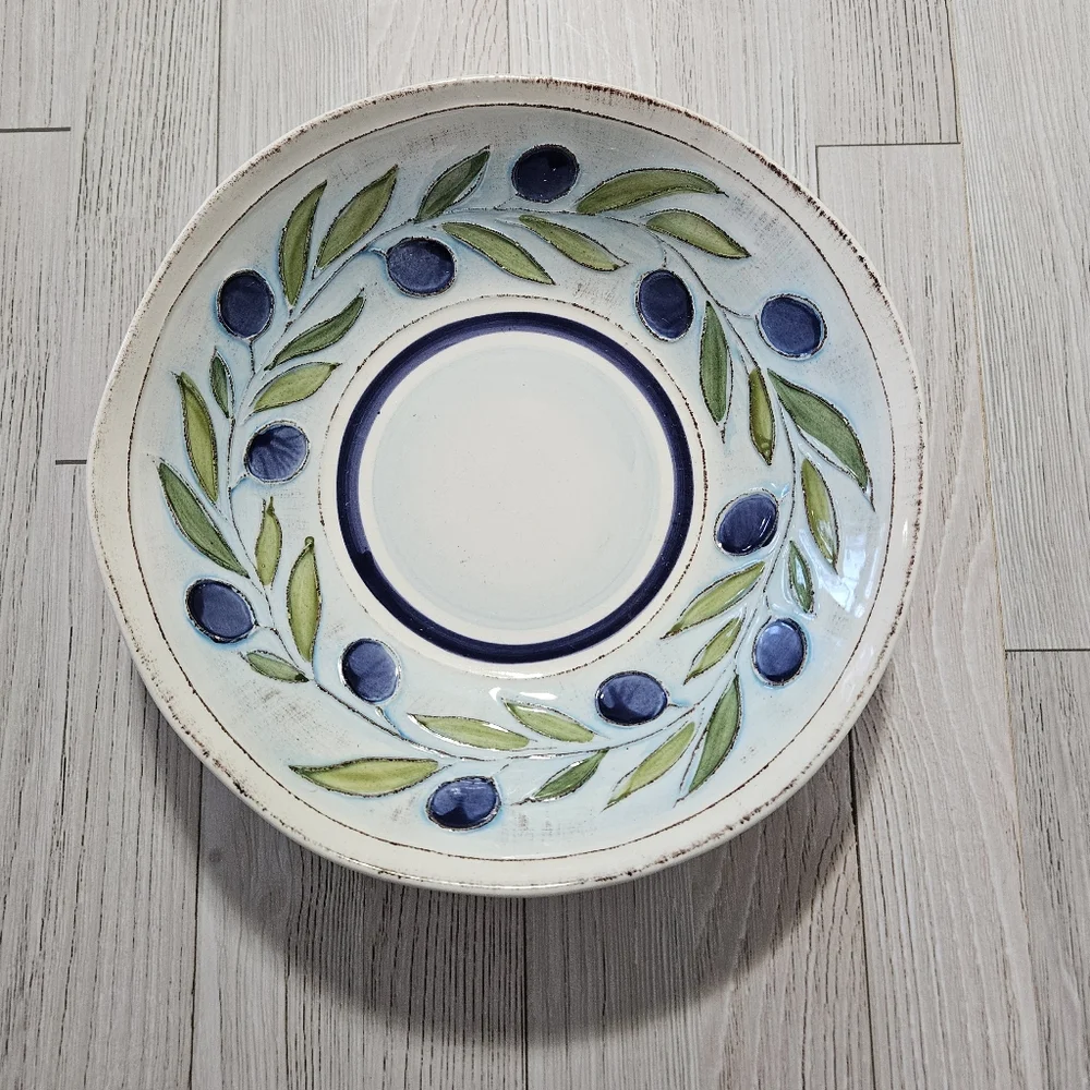 Crate & Barrel Gianna Pasta/Soup Bowl Retired Pattern Earthenware Rare Italy 9
